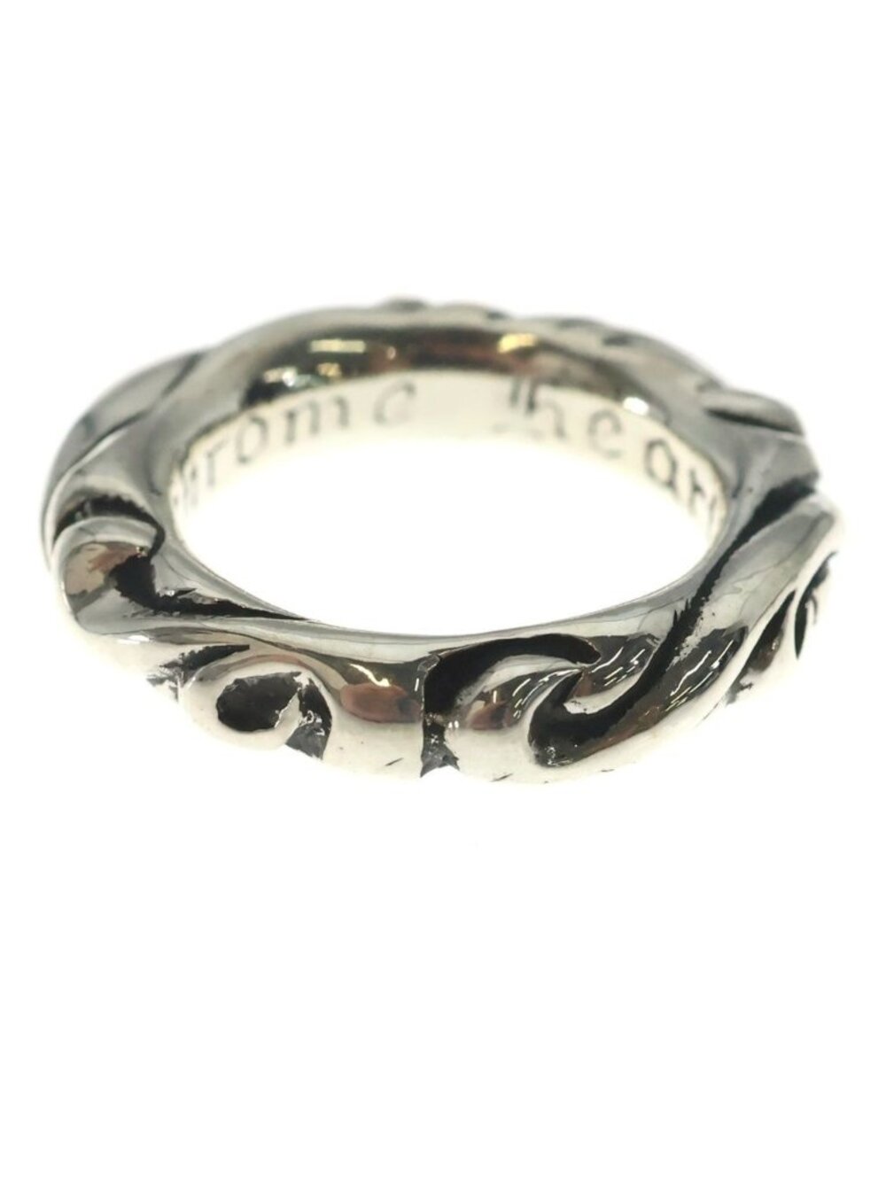 Chrome Hearts Scrl Band Scroll Ring Silver